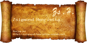 Zsigmond Henrietta névjegykártya
