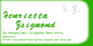 henrietta zsigmond business card